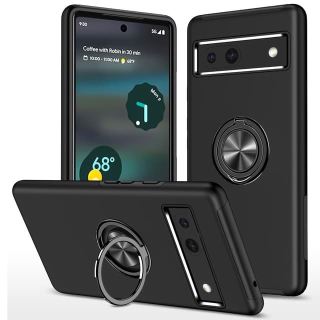 For Pixel 8a Hybrid Deksel Med Fingerring - Svart