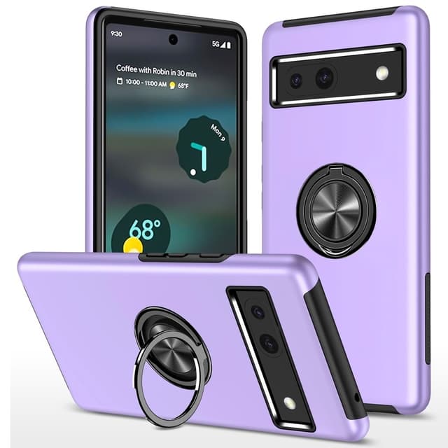 Til Pixel 8a Hybrid Deksel med Fingerring - Lilla