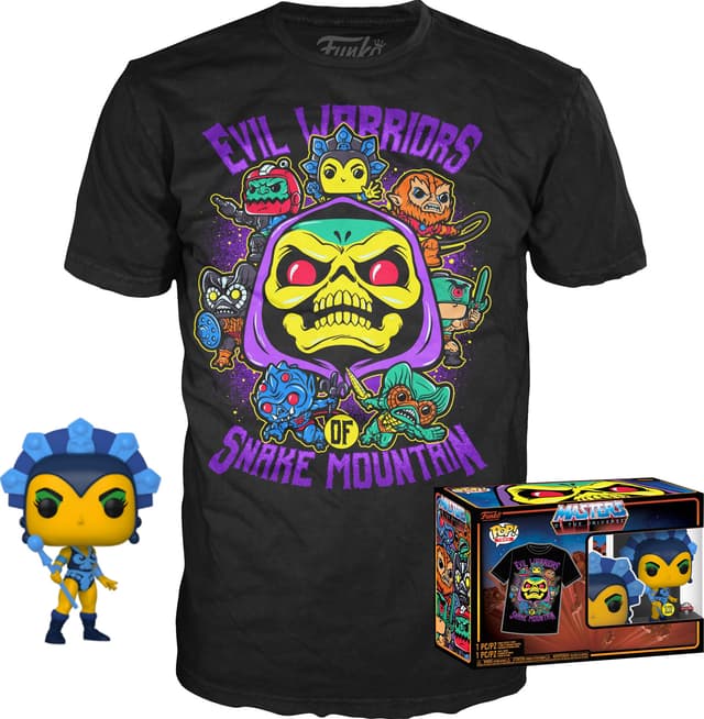 Funko POP! Masters of the Universe Evil-Lyn figur och T-shirt (L)