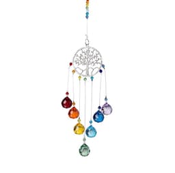 Suncatcher ljusfångare med träd och färgglada glasprismor