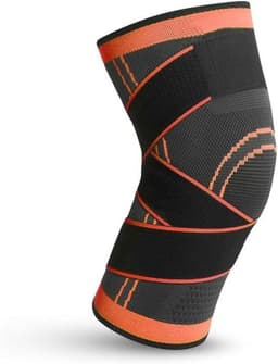 Knebeskyttere med kompresjon, Orange/Sort, X-Large