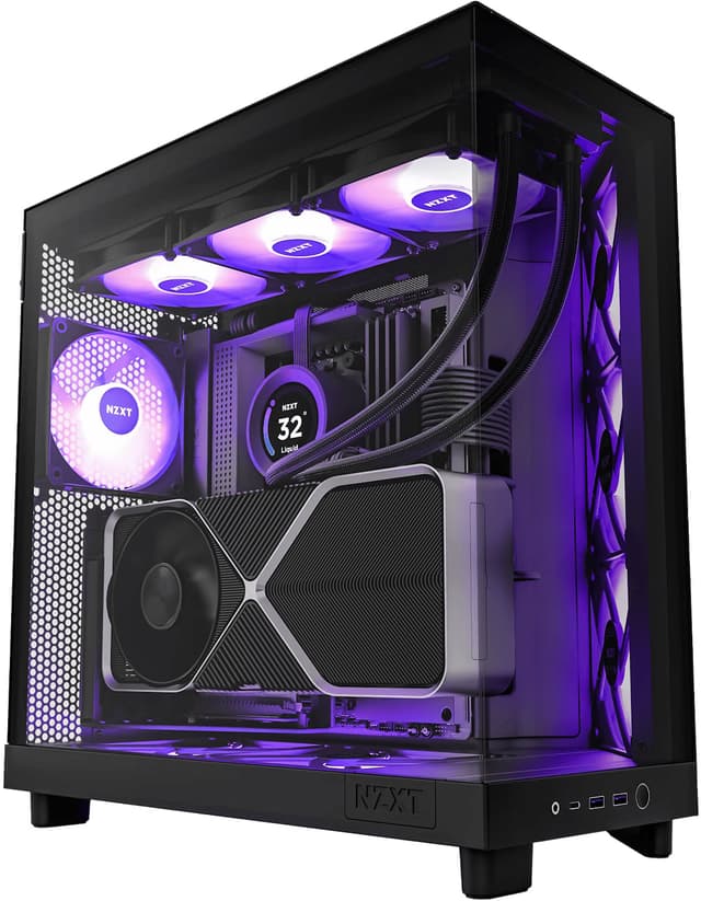 NZXT H6 Flow RGB 2024 PC-kabinett (sort)