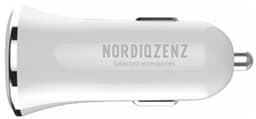 NORDIQZENZ Autolaturi 2,4A, 2xUSB, Valkoinen