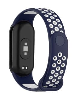 Silikonrem för Xiaomi Mi Band 8 Vit+blått