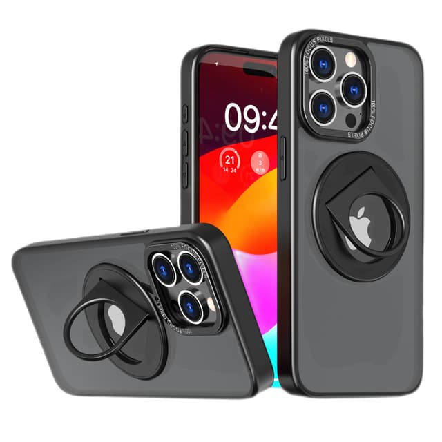 Magnetisk beskyttelsesveske med stativ for IPhone Sort  iPhone 15