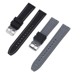 Klockarmband Soft Silicone Strap kompatibelt med Omega x Swatch MoonSwatch 20mm Black+Grey
