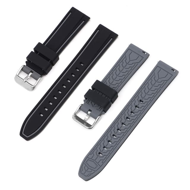 Mjuk Silikonrem för Omega x Swatch MoonSwatch Svart+grå