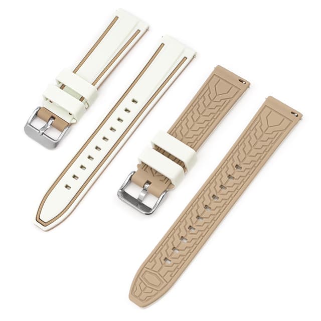 Mjuk Silikonrem för Omega x Swatch MoonSwatch Brun+beige