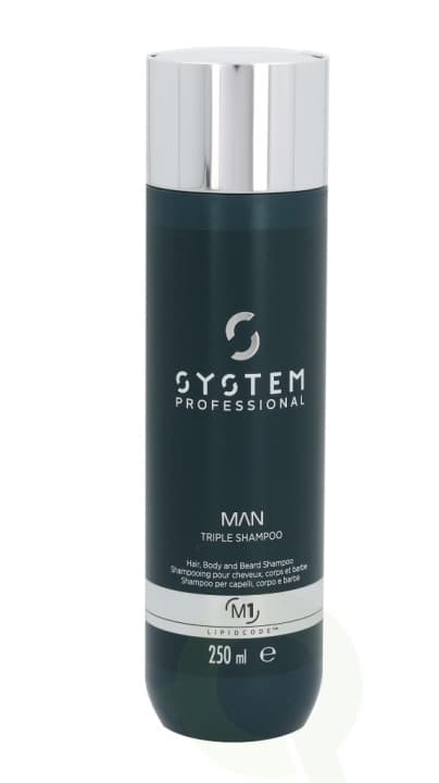 Wella System P. - Man Triple Shampoo M1 250 ml Hair, Body and Beard