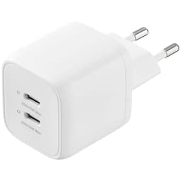 Sandstrøm 45W USB-C GaN PD vegglader (hvit)