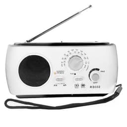 Vevradio / Nödradio med LED-lampa - FM-radio, USB, Solcell, Dynamo, Vit