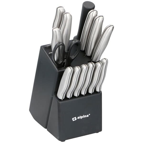 Alpina Knivset med knivar och träblock
