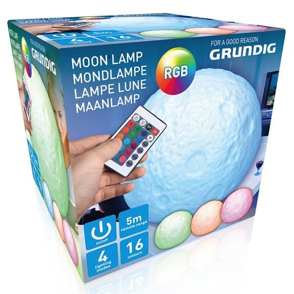 Grundig LED Månlampa med remote & 15 ljusfärger