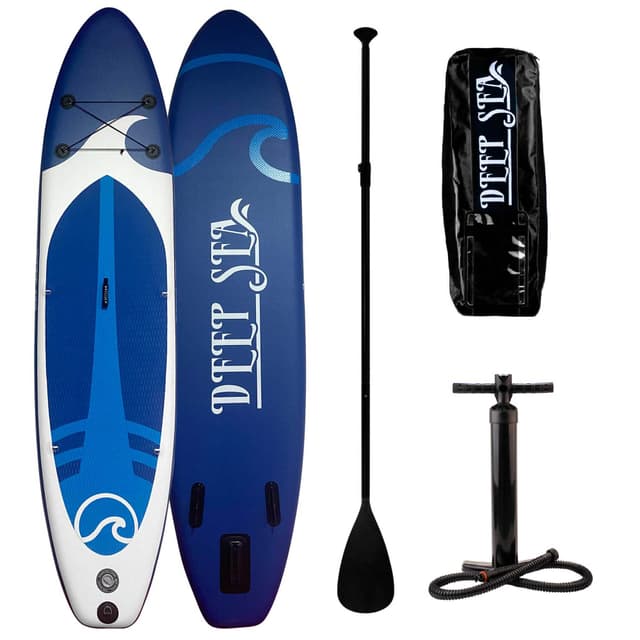 Deep Sea SUP Brett Sett XXL 330cm, Blå-hvid