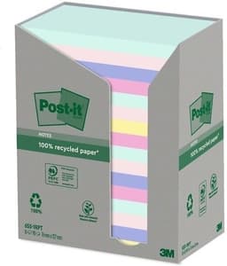 3M Post-it Nature Eko Z-notes, 76x127 mm, 16 x 100 stk, assorterte farger