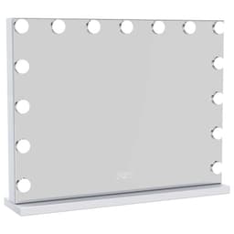 UNIQ XL Hollywood Vanity Sminkespeil med 15 LED-pærer og touch-funksjon - Hvit