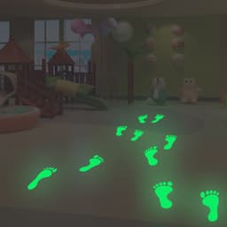 Glow in The Dark Footprints Stickers 2-ark Grønn