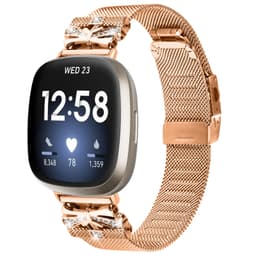 Klokkerem i rustfritt stål for Fitbit Versa3/4/Sense 2 Rose gull