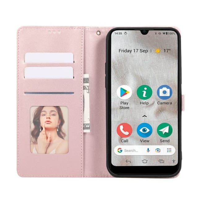 Blush mobilcover 3-kort Doro 8110 - Blush Pink
