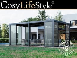 Bioklimatisk pergola pavillon San Pablo med skydedøre,