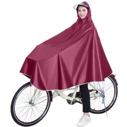Vattentät regnponcho för cykel Röd