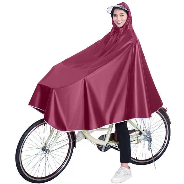 Vattentät regnponcho för cykel Röd