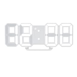 3D LED digitalt vækkeur Hvid