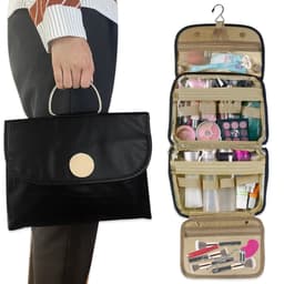 Bärbar rese-toalett- och sminkväska Svart