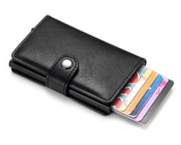Kortholder med hurtig åpning / lukking og RFID-beskyttelse Sort