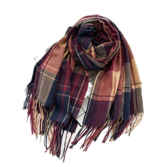 Cashmere-lignende linjegitter tørklæde alsidig britisk stil MultiColor