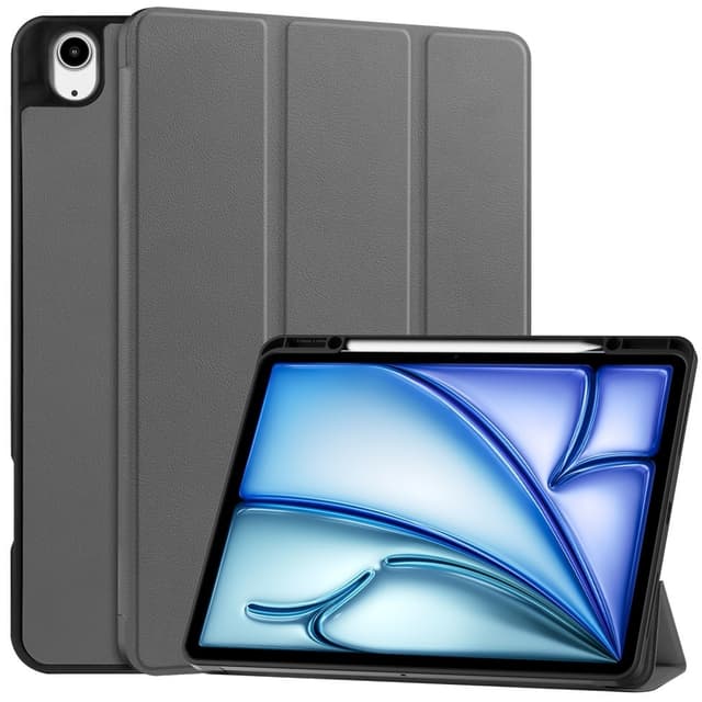 Til iPad Air 13 (2024) Slim Fit Tri-Foldbart Etui Pennebrett - Grå