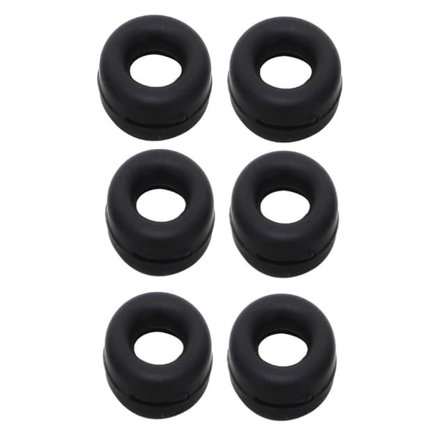 6 par silikon antiskli ringer for briller Sort