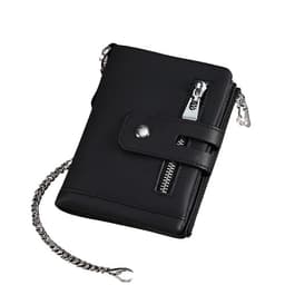 RFID-spärrande kreditkortshållare plånbok äkta läder Svart