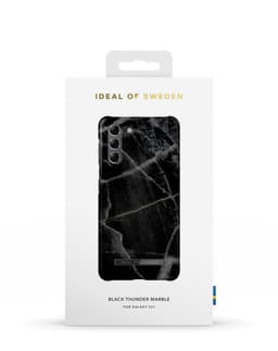 Printed Case Galaxy S21 Black Thunder Marble