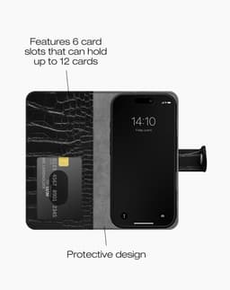 Magnet Wallet+ iPhone 16 Pro Black Croco