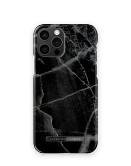 Printed Case MagSafe 12 / 12 Pro Black Thunder Marble