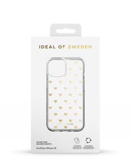 Clear Case iPhone 13 / 14 / 15 / 16e Golden Hearts