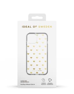 Clear Case iPhone 13 / 14 Golden Hearts