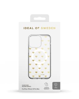 Clear Case MagSafe iPhone 15 Pro Max Golden Hearts