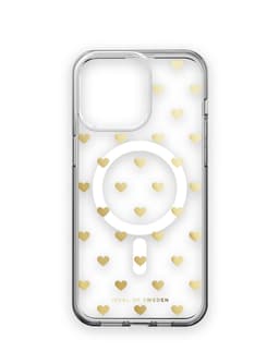 Clear Case MagSafe iPhone 15 Pro Max Golden Hearts