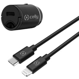Celly Billaddare 20W + Lighting-kabel Svart