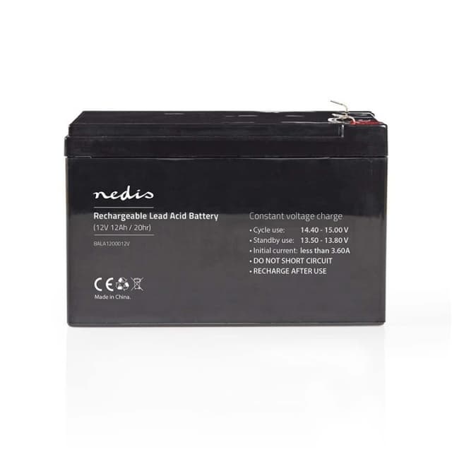Nedis Oppladbart blybatteri | Lead-Acid | Oppladningsbar | 12 V | 12000 mAh