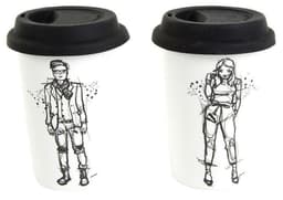 Kosta Linnewäfveri 2-pack mukit His & Her Valkoinen