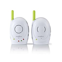 Nedis Babymonitor | FHSS (Frequency-Hopping Spread Spectrum) | Med snakk-tilbake-funksjon | Batteri drevet / Nettstrøm drevet | Grøn / Hvit