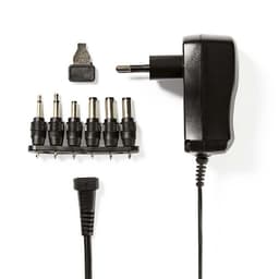 Nedis Universal AC strømadapter | 7.2 W | 3 - 12 V DC | 1.80 m | 1.0 A A | 6 plug(s) | Sort