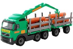 Volvo lastebil med tømmer, kran og tilhenger 775x190x255mm