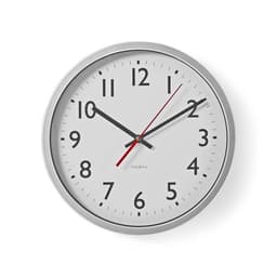 Nedis Väggklocka | Diameter: 300 mm | Plast | Silver / Vit