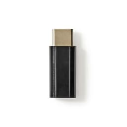 Nedis USB-CSovitin | USB 2.0 | USB-CUros | USB Micro-B naaras | 480 Mbps | Pyöreä | Niklattu | Musta | Kirjekuori