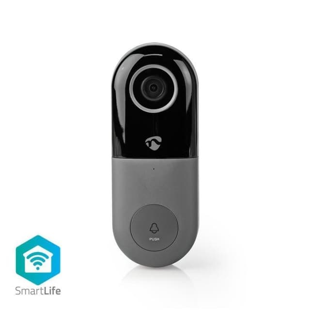 Nedis Smartlife Video Porttelefon | Wi-Fi | Transformator | Full HD 1080p | microSD (ingår inte) / Molnlagring (tillval) | IP54 | Med rörelsesensor | Nattsikt | Grå / Svart