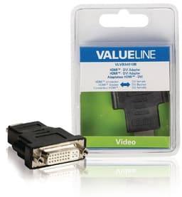 Valueline High Speed Hdmi Med Ethernet Adapter HDMI-Stik - DVI-D 24 + 1-Pin Hun Sort